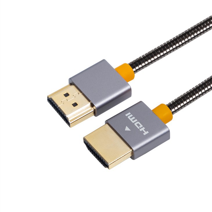 Stainless hlau HDMI rau HDMI 4K Cable